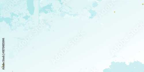 Pale blue watercolor background with scattered golden speckles and soft clouds