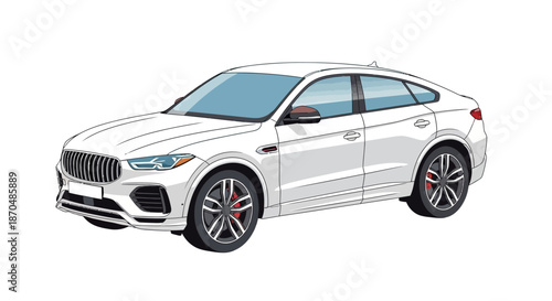 Vector illustration of a luxury crossover SUV coupe on a white background.