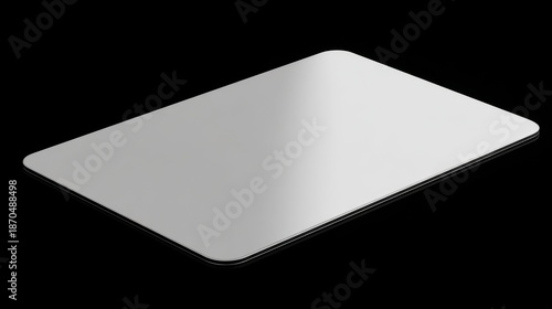 Sleek Blank Silver Credit Card Mockup Isolated on Black Background - Customizable Template for Payment, Identity, or Loyalty Card Design.