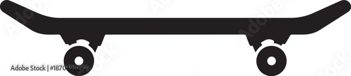 Simple black skateboard silhouette