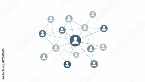 Network of people connected digitally.