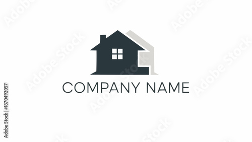 Modern House Logo Design with Company Name Placeholder.