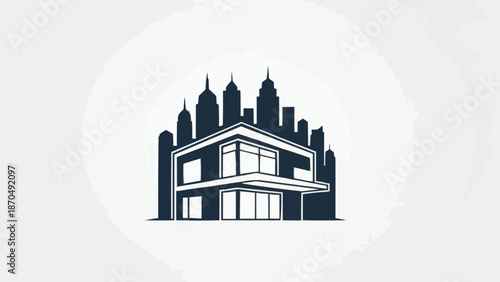 Modern house with large windows and a flat roof.