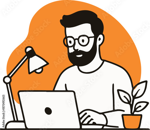 Man working on laptop