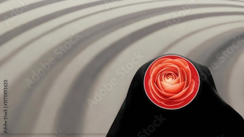 Vivid Red Rose on Minimal Neutral Background – Modern Valentine Aesthetic