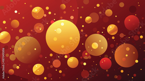 Vibrant red and gold Christmas background showcasing a rich, festive design ideal for seasonal celebrations and greetings..eps