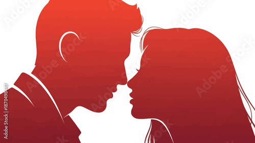 Silhouette of a couple's faces close together, suggesting romance and intimacy.