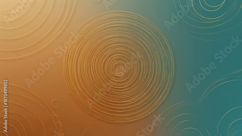 Concentric gold lines on a gradient background, circles create a visual effect
