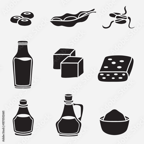 set of soybean good for icon, symbol, element design, etc