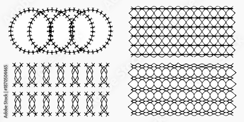 Intricate black and white pattern featuring linked circles and woven lines