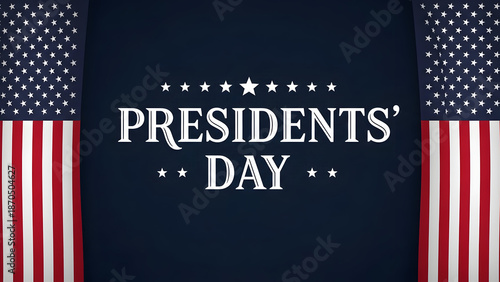 Presidents day patriotic background with american flag stripes and stars design