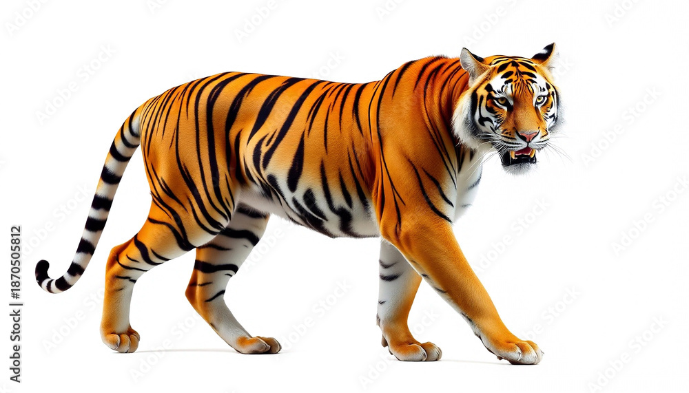 Obraz premium Tiger Isolated on White Background