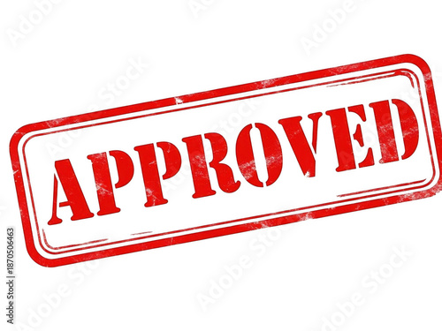 Official approval stamp marking document approval isolated on transparent background