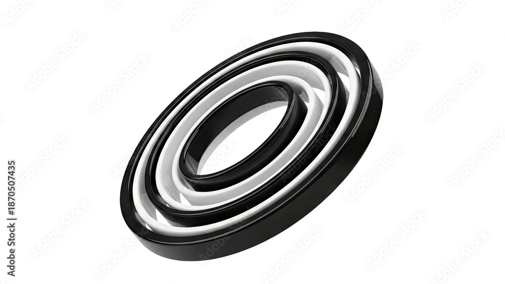 Fototapeta premium Concentric Oval Shapes in Black and White