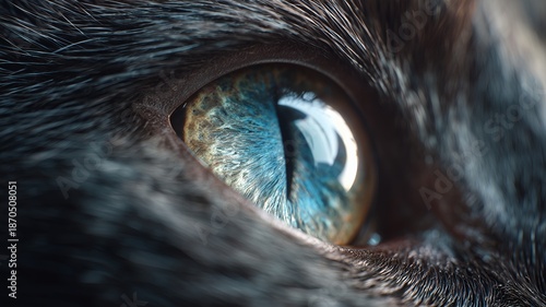 Blue Feline Eye Macro Closeup