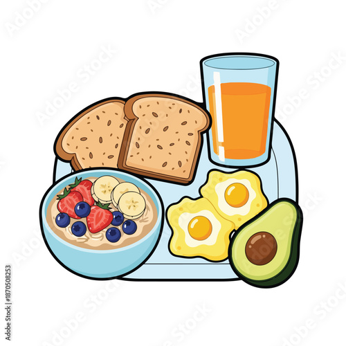 A vibrant breakfast spread