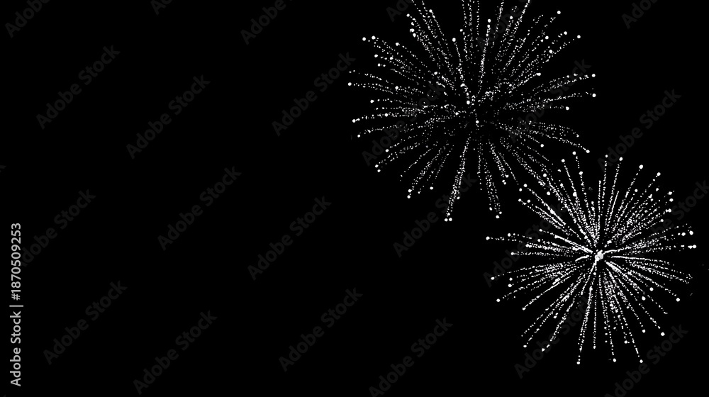Fototapeta premium New Year fireworks background image, New Year celebration, Spring Festival fireworks, pure black background