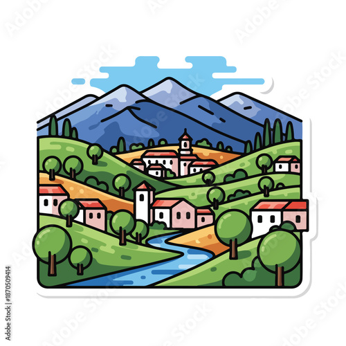 Wallpaper Mural A serene countryside scene Torontodigital.ca