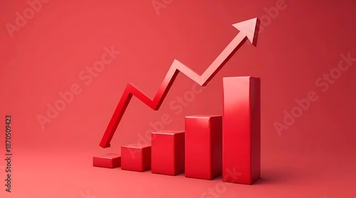 Rising bar chart and an upward arrow symbolizing financial growth and successful business expansion Free Download Rising bar chart and an upward arrow symbolizing financial growth and successful business expansion - GFXLoad