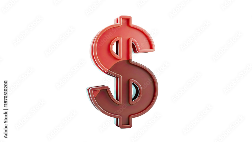 Obraz premium 3D Red Dollar Sign