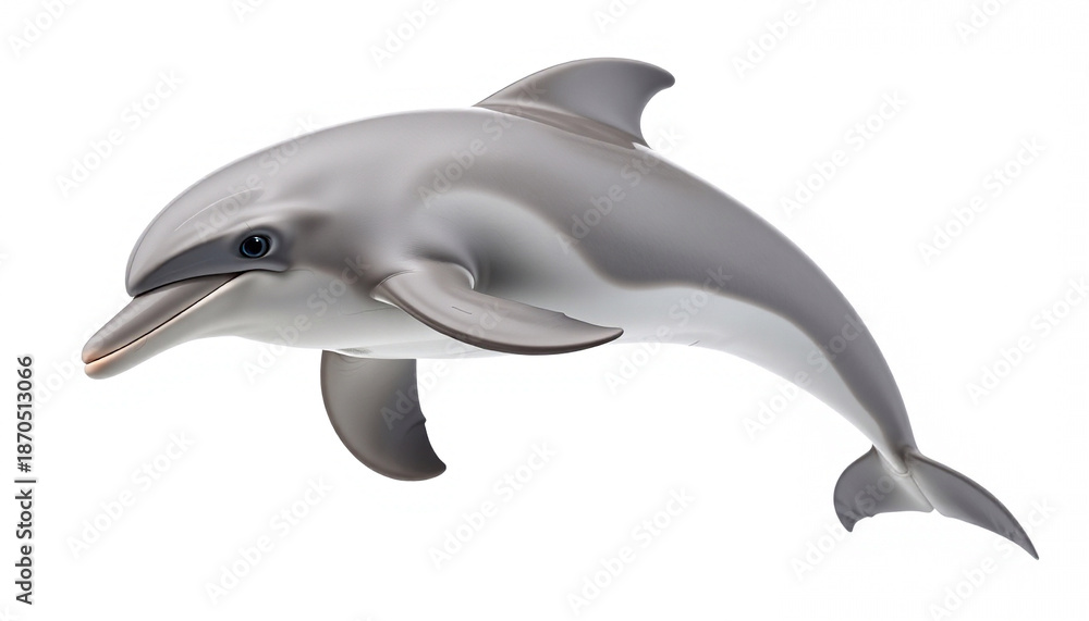 Fototapeta premium Dolphin Isolated on White Background