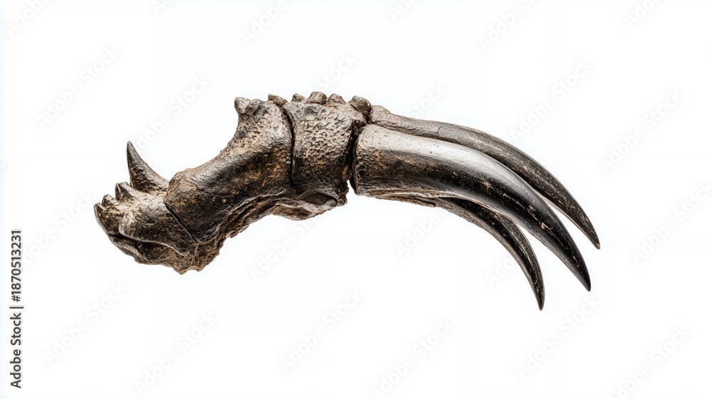 Fototapeta premium Curved Fossilized Claw of Extinct Prehistoric Animal