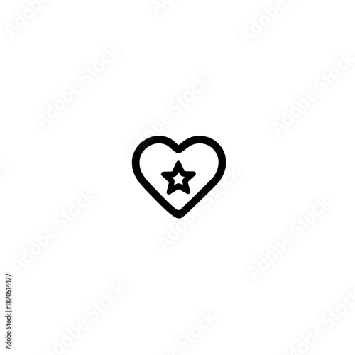 Star icon inside heart vector illustration symbolizing love hope inspiration dream and creative design