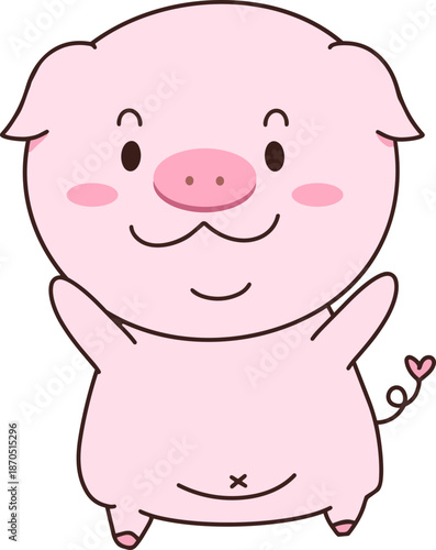 귀여운 분홍 돼지 가축동물 