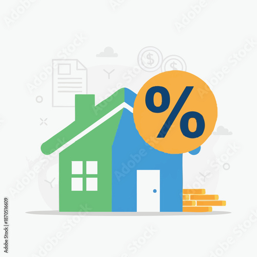 House Finance Percentage Rate Concept.