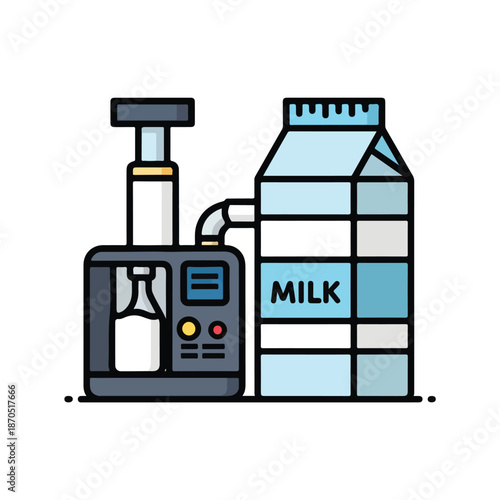A milk carton and a machine
