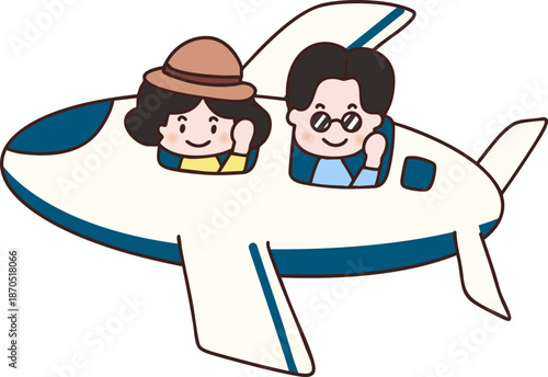 비행기 여행 가족여행 날다