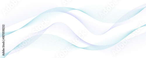 Abstract blue purple gradient flowing wave lines on white background. Modern colorful wavy lines pattern design element. Suit for poster, website, banner, presentation, cover, brochure, flyer, header