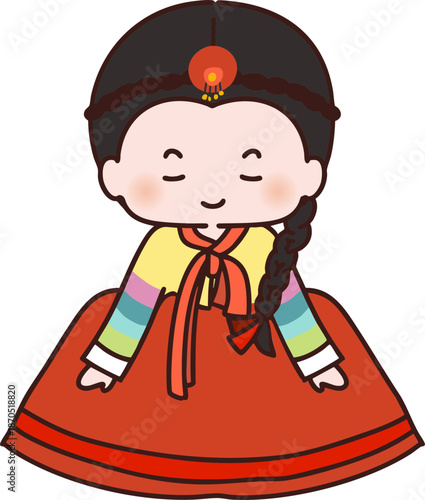 한복 여자아이 새해 명절 절