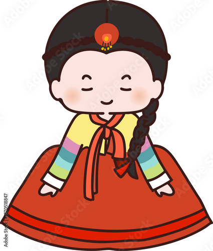한복 여자아이 새해 명절 절