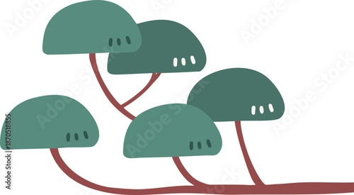 한국 전통 무늬 문양 나무 소나무