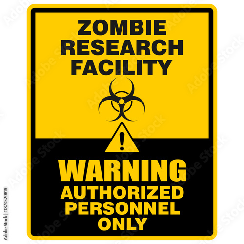 Zombie research facility, sign vector