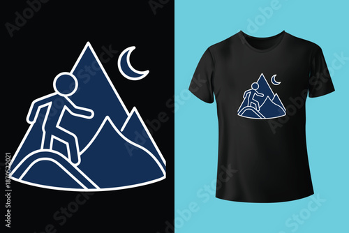 Peak thrills t shirt design featuring skier winter adventure awaits themed apparel vector template perfect for snow sports enthusiasts and frosty escapades