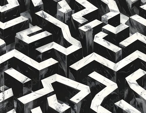 Abstract Marble Maze - A Complex and Intricate Design.
