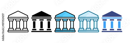 Bank Icon Set Multiple Style Collection
