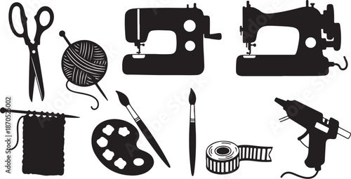 Creative Art and Sewing Tools Silhouette Collection