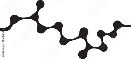 Black molecular structure on white background illustration