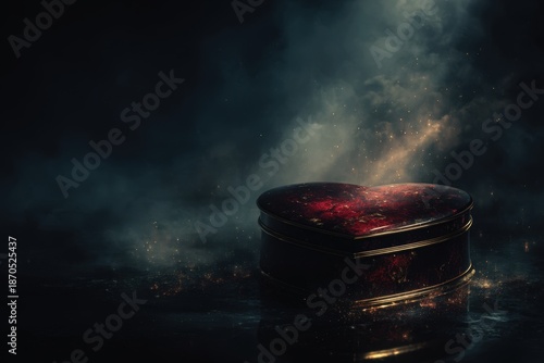 Wallpaper Mural A Mysterious Heart-Shaped Box: Unveiling Secrets in a Dreamy, Ethereal Atmosphere with Enigmatic Light and Shadows Torontodigital.ca