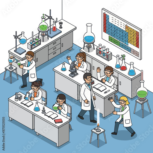 Scientists Working in a Laboratory Setting.