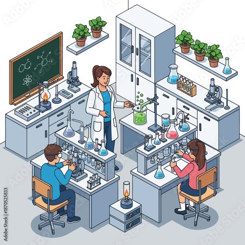Scientists Conducting Experiments in Laboratory Setting.