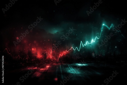 Wallpaper Mural Dynamic Financial Trends: A Captivating Visual Representation of Market Movements in Electric Colors and Abstract Forms Torontodigital.ca