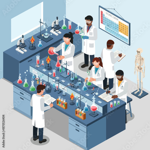 Scientists Conducting Experiments in Laboratory Setting.