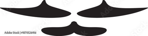 Black mustache and eyebrows on white background illustration