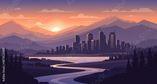 sunrise over the mountains