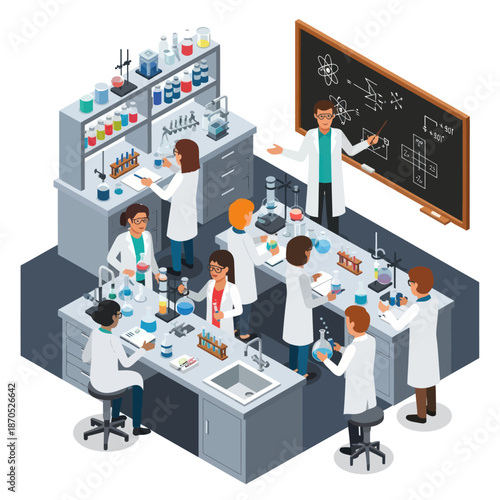 Scientists Conducting Experiments in Laboratory Setting.