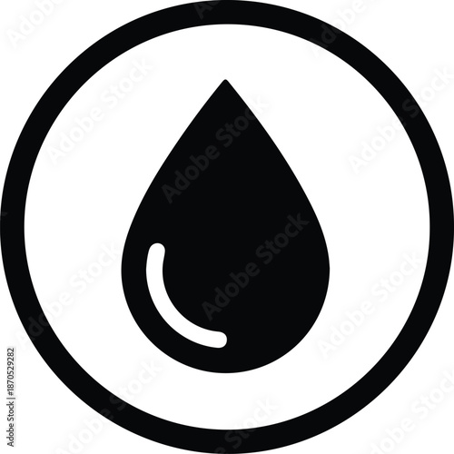 Illustration of a water drop inside a circle abstract symbol vector